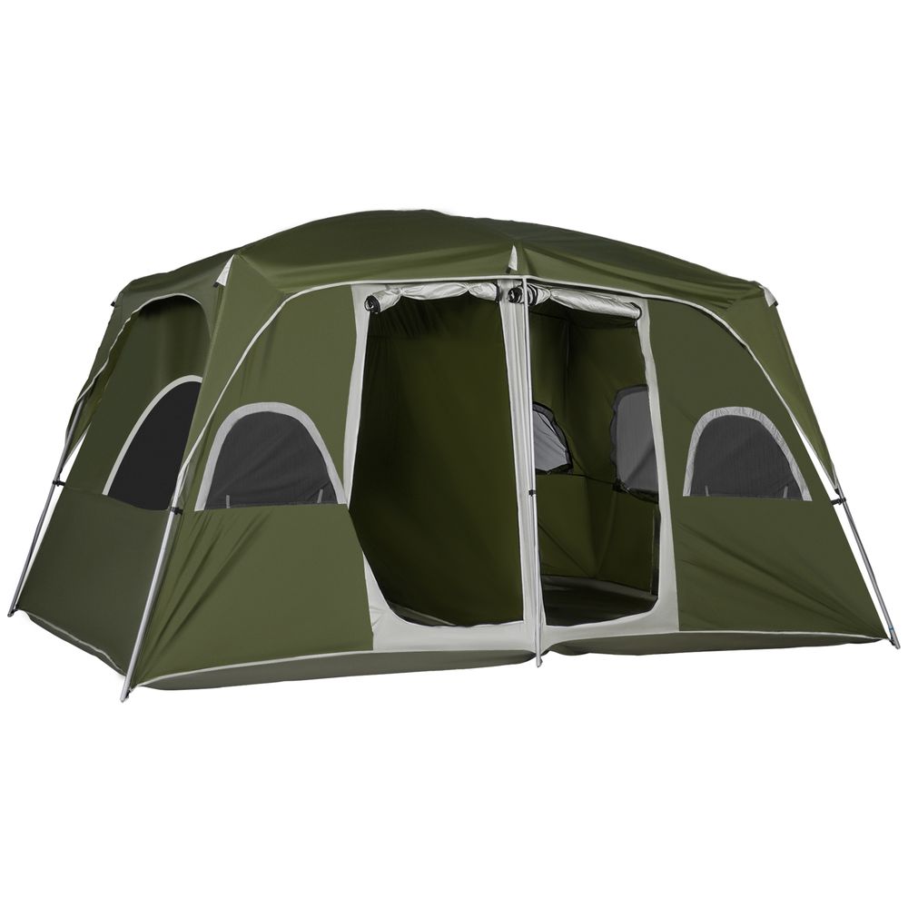 Spacious 4-8 Person Camping Tent, Easy Set Up, Green - Outsunny