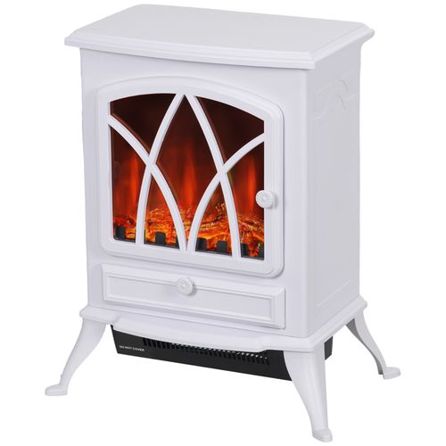 HOMCOM Freestanding Fireplace Flame Effect Electric Heater Log Burning