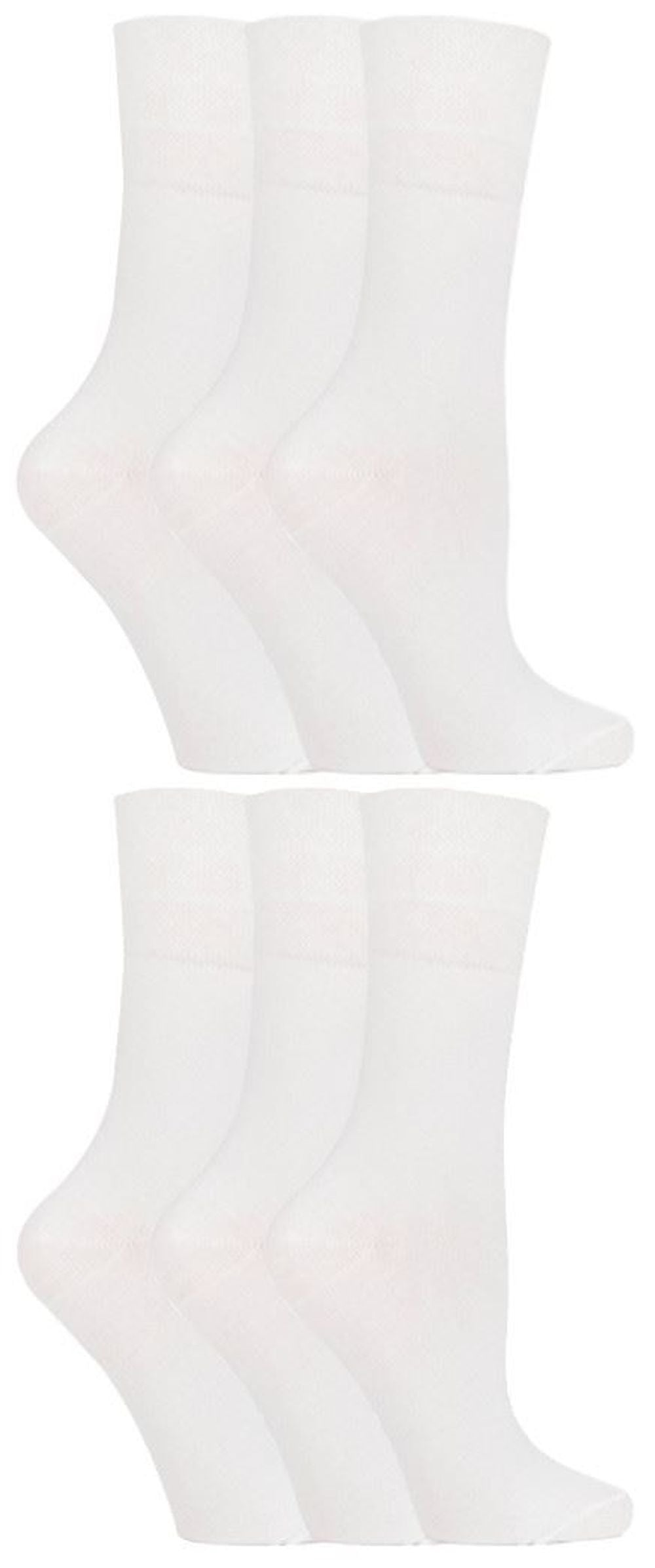 Gentle Grip - Ladies Diabetic Socks - 6 Pairs