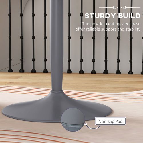 HOMCOM Round Dining Table w/ Steel Base, Non-slip Pad for Living Room
