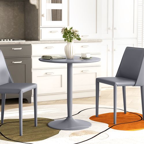 HOMCOM Round Dining Table w/ Steel Base, Non-slip Pad for Living Room