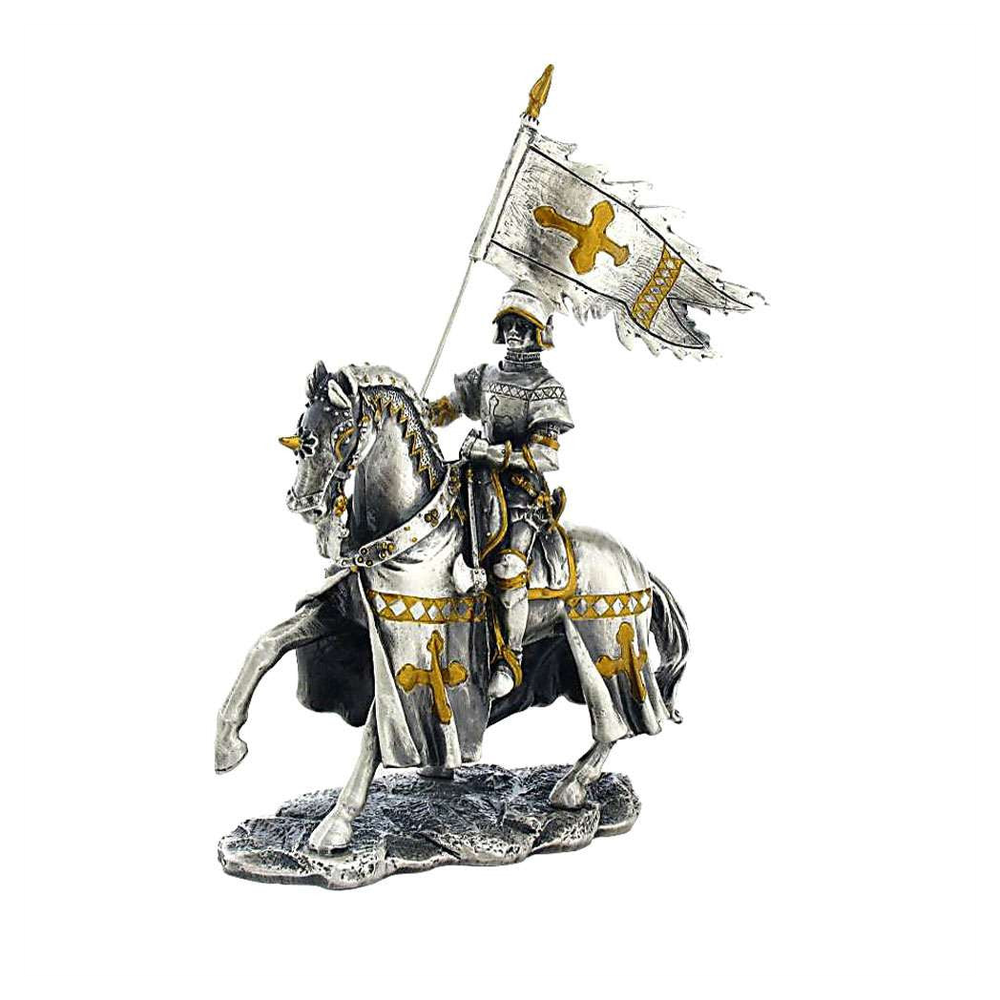 Mounted Pennant Knight (hand-cast statue sculpture) 9.5cm Height