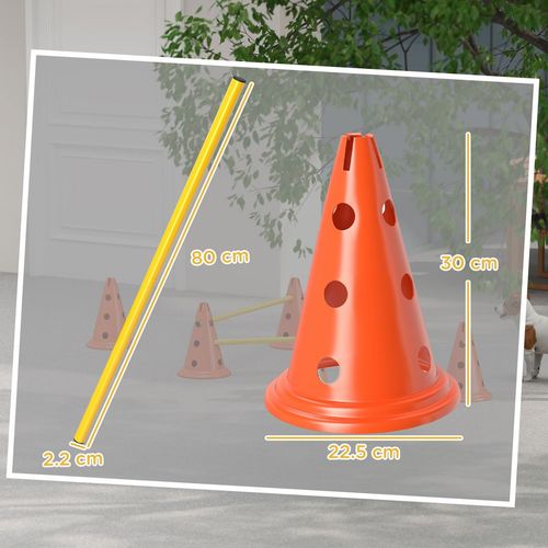 PawHut Dog Agility Equipment Set, 3 PCS Adjustable Height Jumping Obstacles