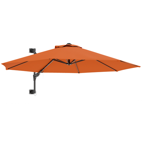 Outsunny Sun Parasol with Vent, Wall Umbrella for Patio, Garden