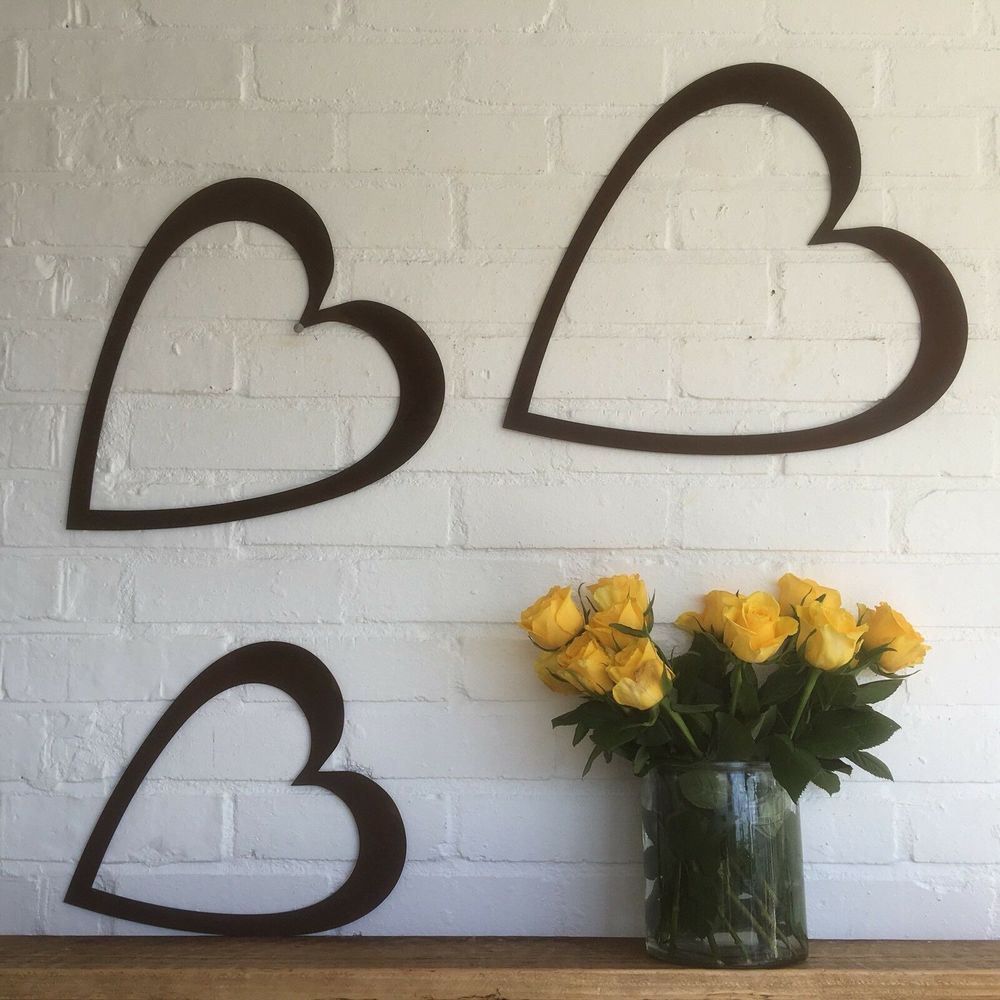 Rusty Metal Heart Trio - 3 Sizes - Indoor/Outdoor Use - Home, Office, Wedding
