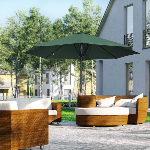 Outsunny Outdoor Market Table Parasol Umbrella Sun Shade with 8 Ribs, Green