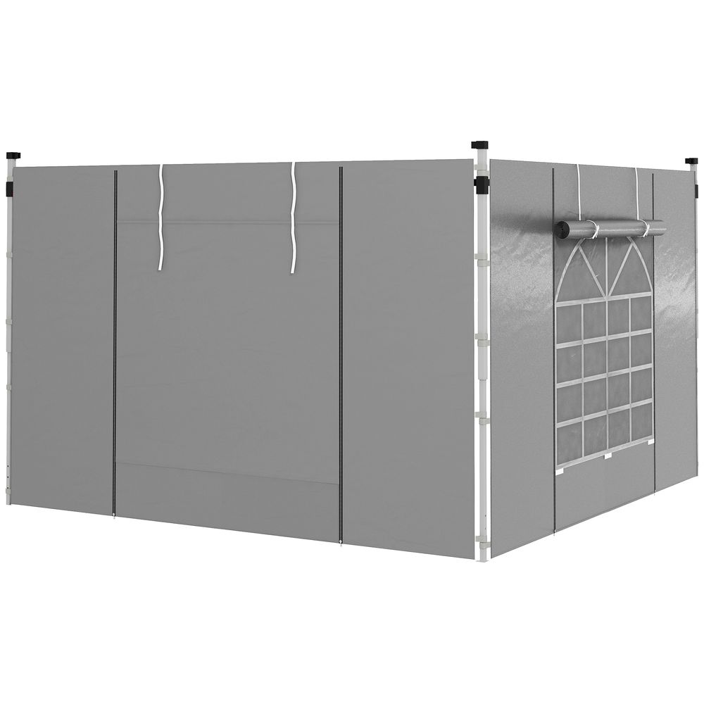 Premium Grey Side Panels for Outsunny 3x3m or 3x6m Pop Up Gazebo - 2 Pack