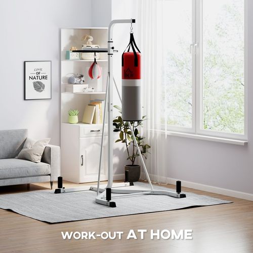 HOMCOM Punchbag & Speedball Boxing Station Frame Freestanding, White