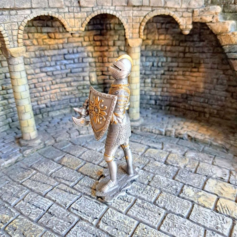 Knight With Battleaxe (hand-cast statue sculpture) 10cm Height