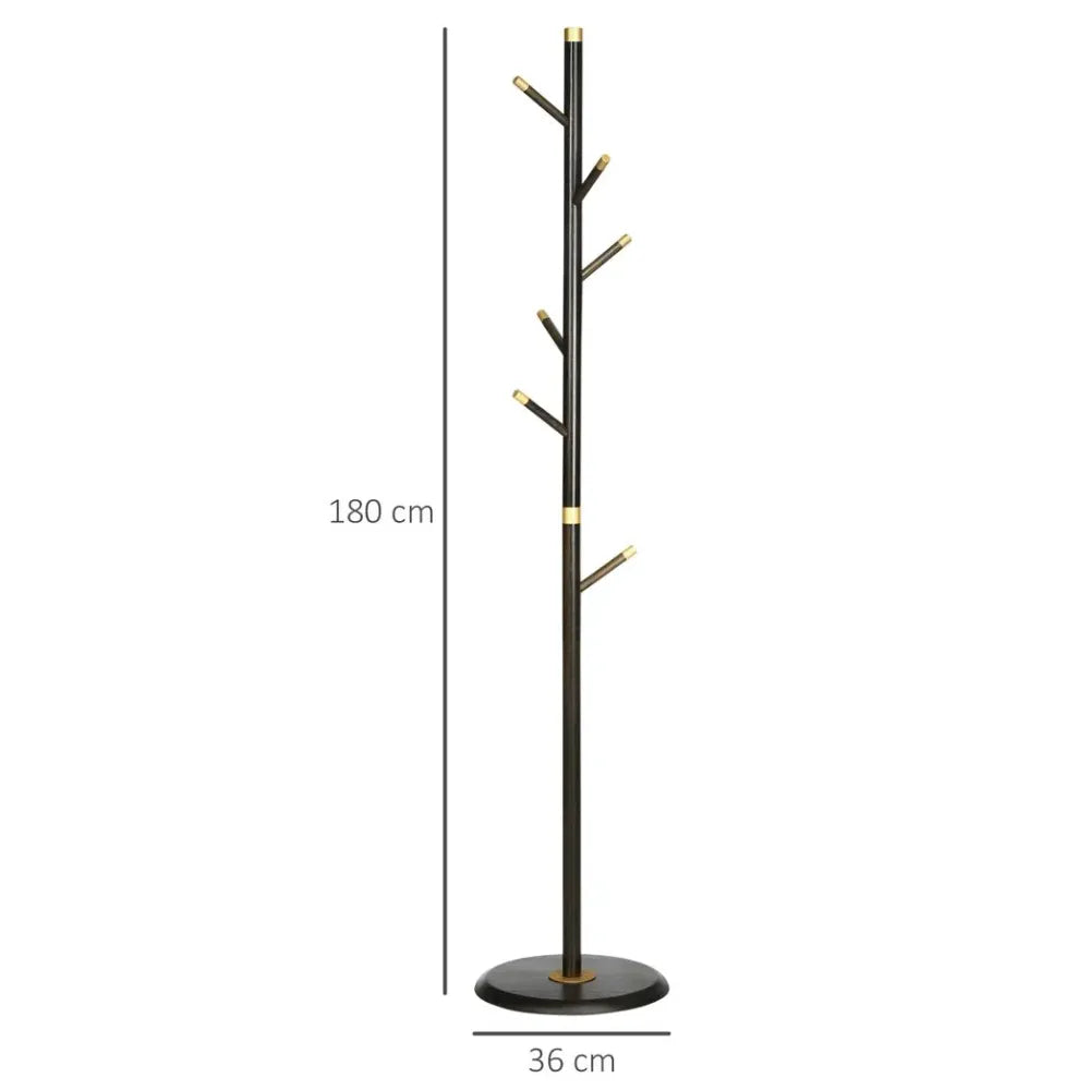 Freestanding Coat Rack Stand Industrial Coat Hanger with 6 Hooks for Hallway