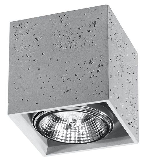 مصباح سقف VALDE، شكل مربع، تصميم عصري (لوفت)، خرساني، لون رمادي، LED بقاعدة GU10