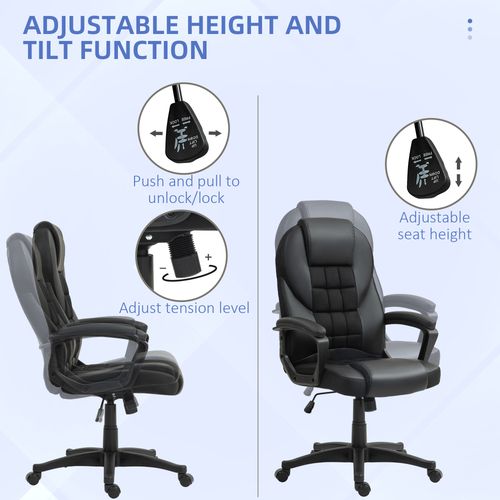 HOMCOM Executive Office Chair High Back Computer Chair with Armrests