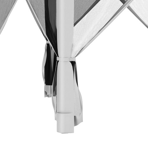 3.2m Pop Up Gazebo Hexagonal Canopy Mesh Sidewalls, Bag, Light Grey