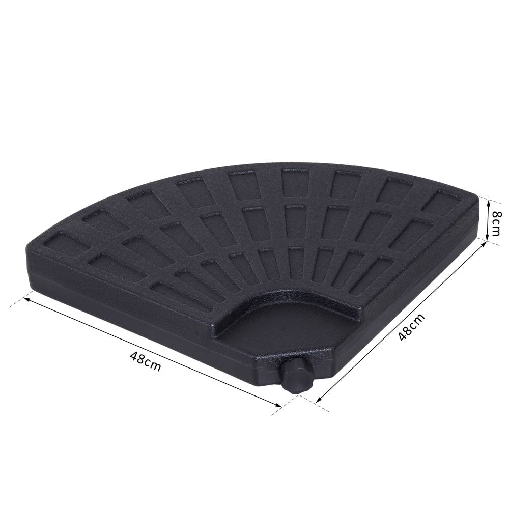 Portable Umbrella Base Stand Weights - Sand & Water Filled - Holds 13kg - HDPE Plastic - Outsunny