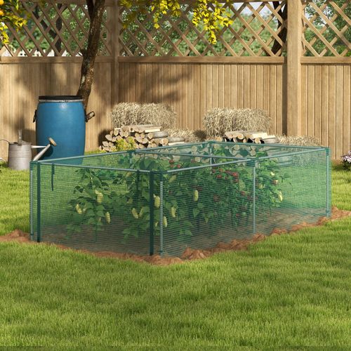 Outsunny 8' x 4' Plant Protection Tent Crop Cage with Door, Green