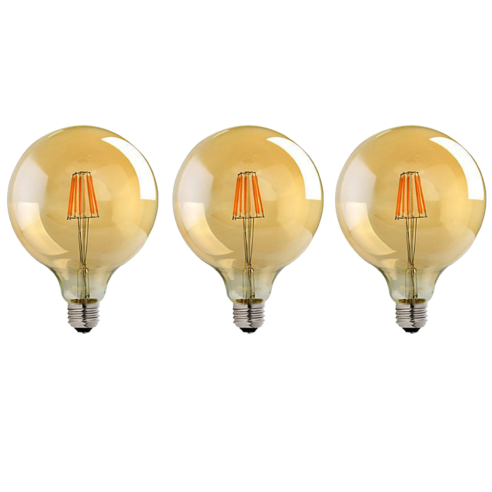 3 Pack E27 LED Edison Dimmable Vintage Amber Glass Warm white 2700K Light Bulbs