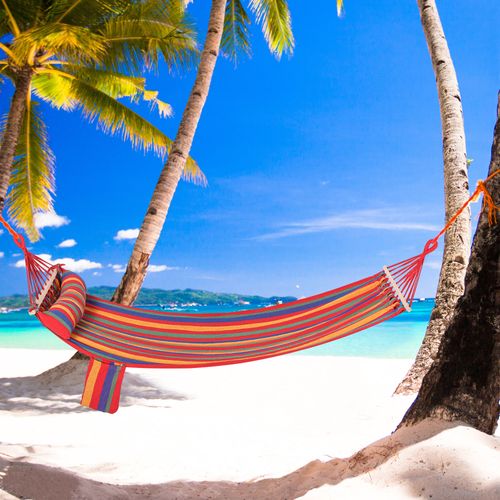 Cotton Hammock Soft Portable Swing Sleeping & Headrest & Side Pocket Chair