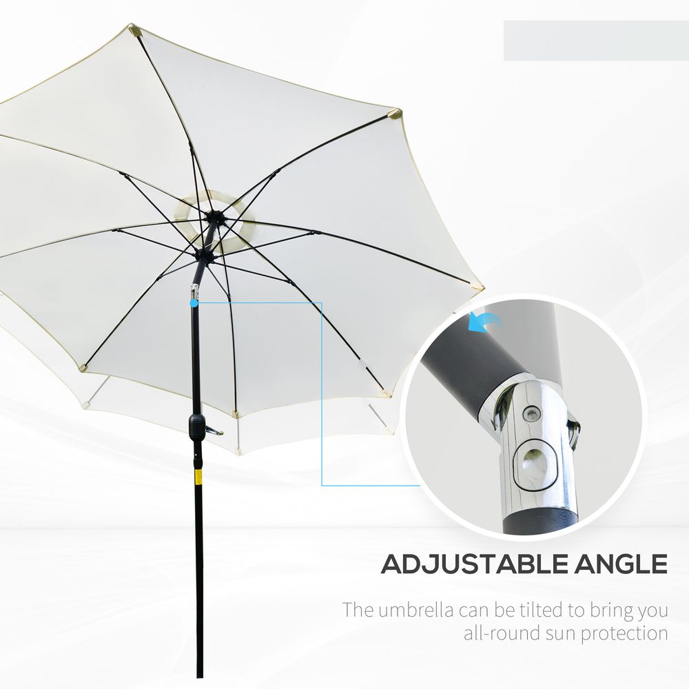 Premium Outsunny 2.6M Umbrella - Cream White, High Quality, Reliable, Durable, Stylish Design
