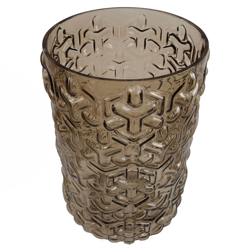 Handcrafted 29cm Embossed Chestnut Glass Vase
