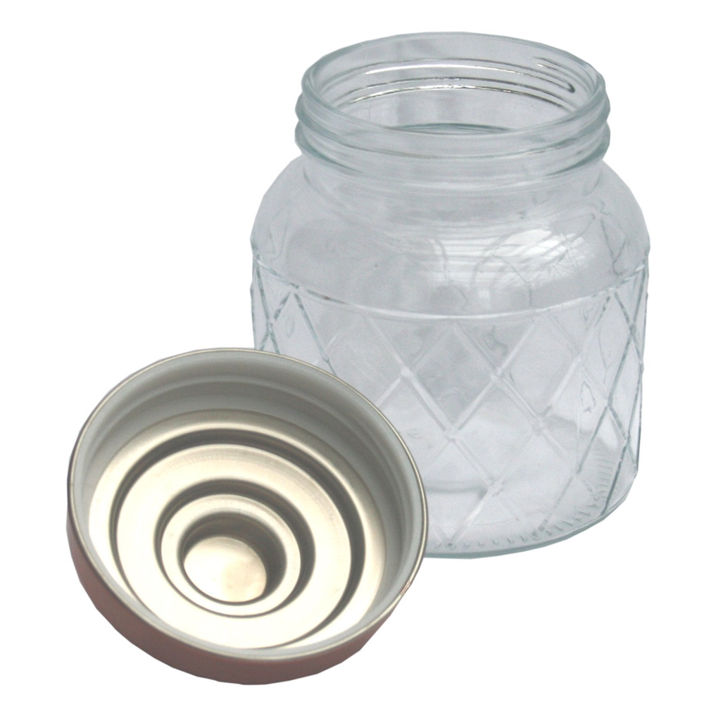 Round Glass Jar With Copper Lid - 5.5 Inch