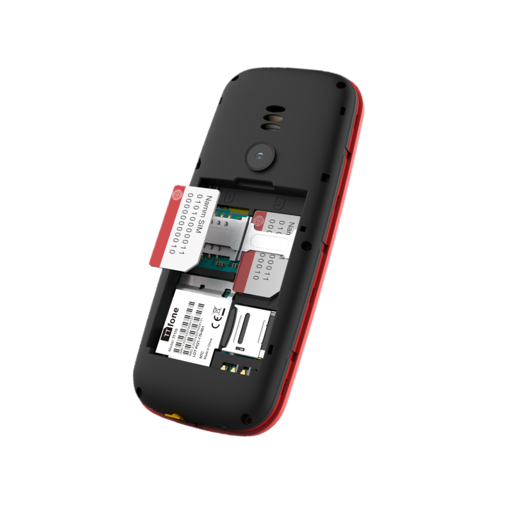 TTfone TT170 Red Dual SIM | USB Cable | O2 Pay As You Go | Unlocked | Emergency Use