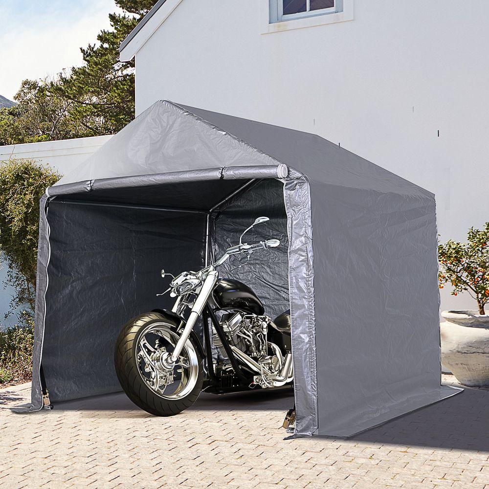 High-Quality 2m x 2m Outdoor Carport Canopy | Galvanized Steel | Waterproof | Grey