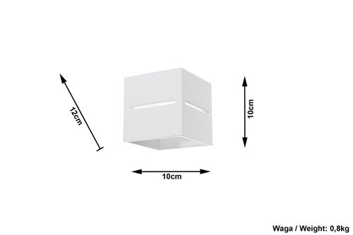 Wall Lamp LOBO White Up/Down Square Shape Modern Loft Design G9