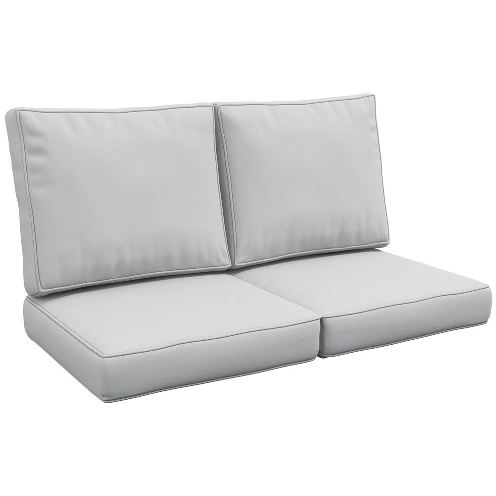 Premium Outsunny 2-Seater Outdoor Seat Cushion Set - High Quality, Light Grey