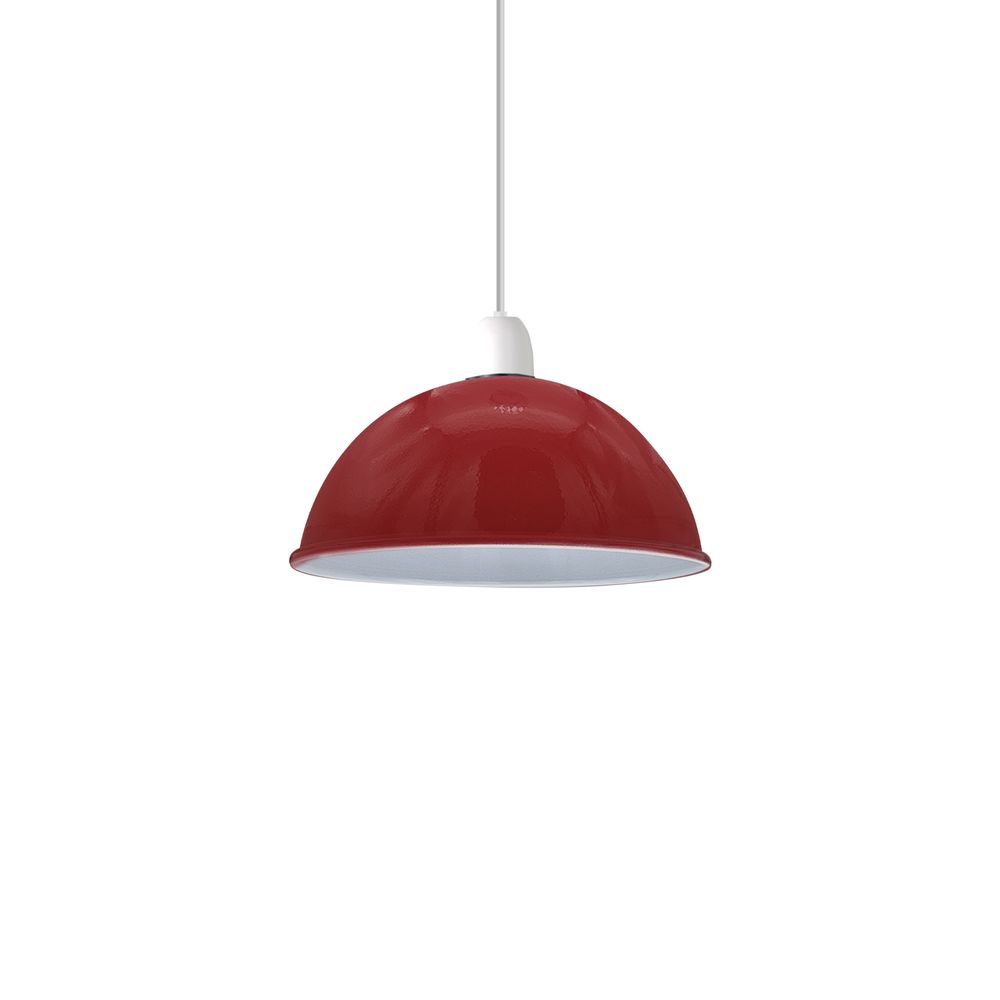 Vintage Burgandy Industrial Dome Lamp Shade - Easy Fit - Metal E27 Light Fitting - 60W - Ceiling Pendant Wall Light