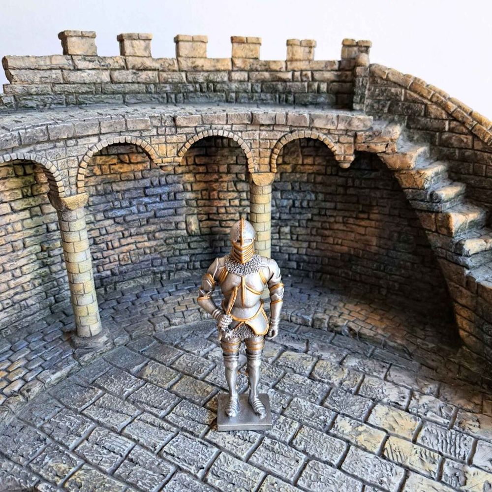 Knight With Flail (hand-cast statue sculpture) 10.5cm Height