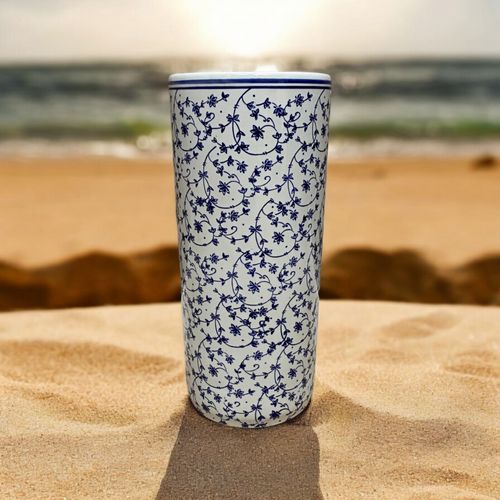 18" ROUND BLUE & WHITE UMBRELLA STAND