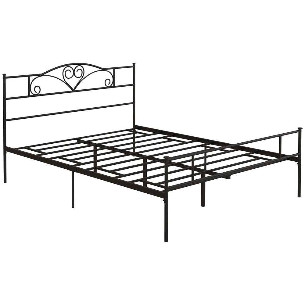 HOMCOM King Metal Bed Frame w/ Headboard and Footboard, 31cm Under-bed Space