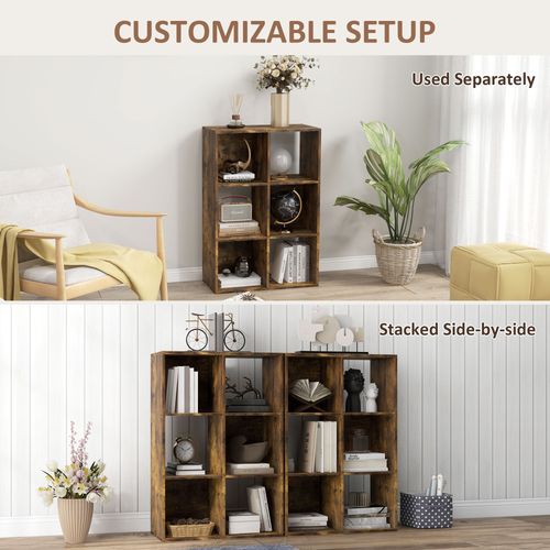 HOMCOM Storage Cabinet Bookcase 6 Cube for Home Office