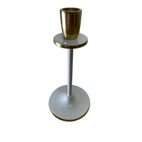 Glossy White Irina Candlestick, 20cm