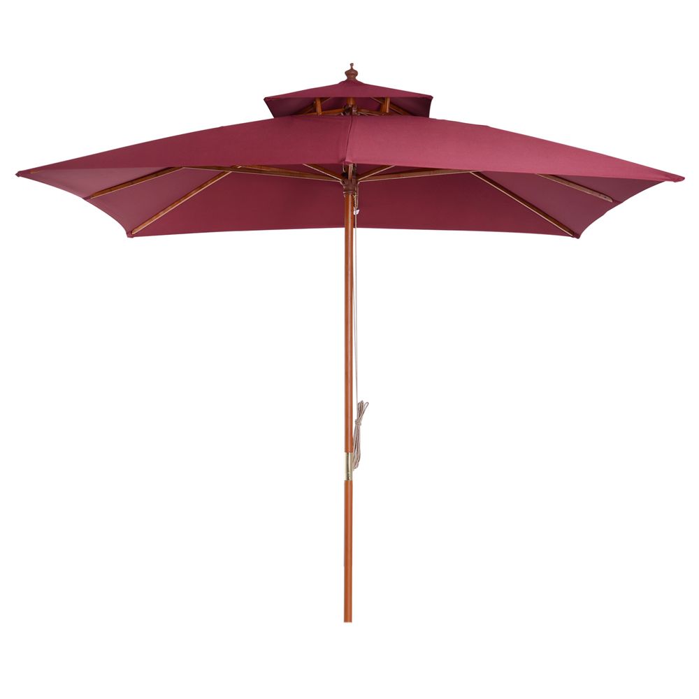Premium 3m Bamboo Patio Umbrella - Wine Red. Superior Quality. Stylish and Durable. Perfect for Outdoor Living.