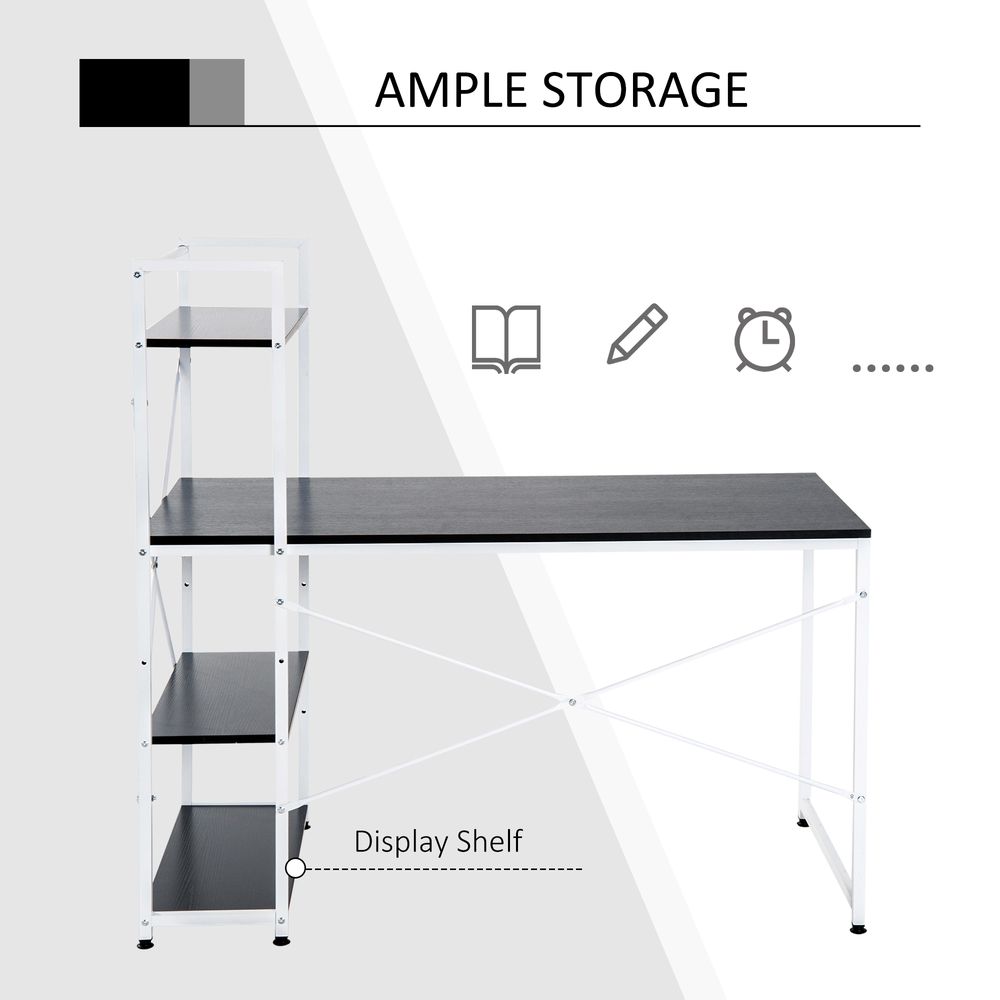 Computer Workstation Metal Frame-White/ Black Colour