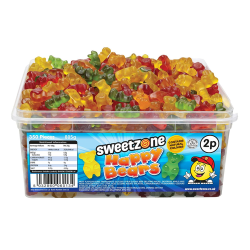 2p Happy Bears 805g Tub Sweets