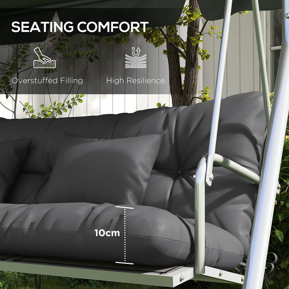 Premium Outdoor Cushion Set - 4 Pieces - Charcoal Grey - High Quality - Water Resistant - Easy to Clean