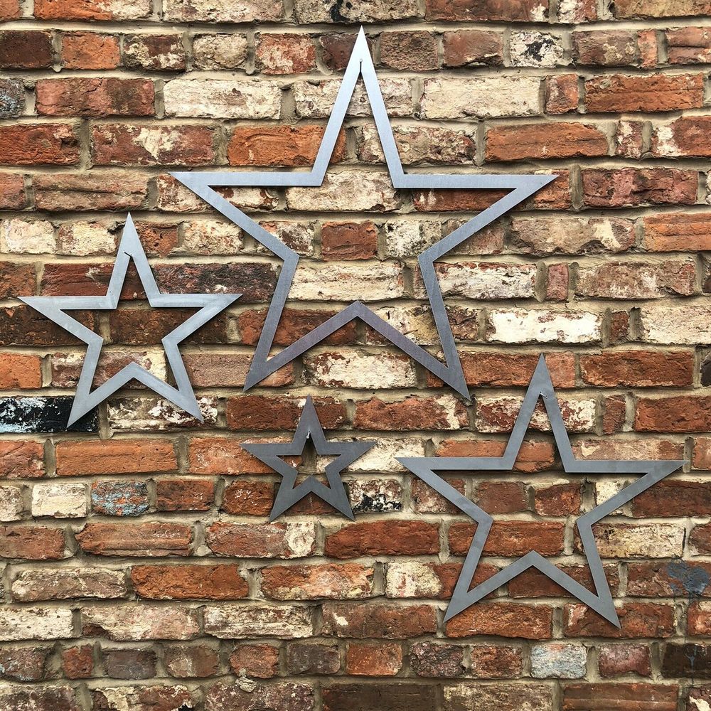 4 Steel Barn Stars Sign Metal Decorations - Versatile, High-Quality, Indoor/Outdoor Use