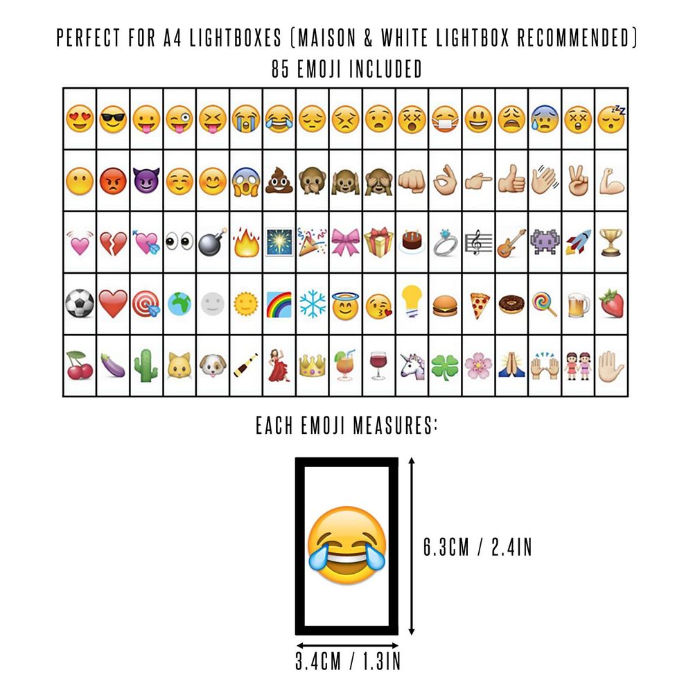 85pc Emoji Booster Pack | A4 Lightbox Accessories | Pukkr