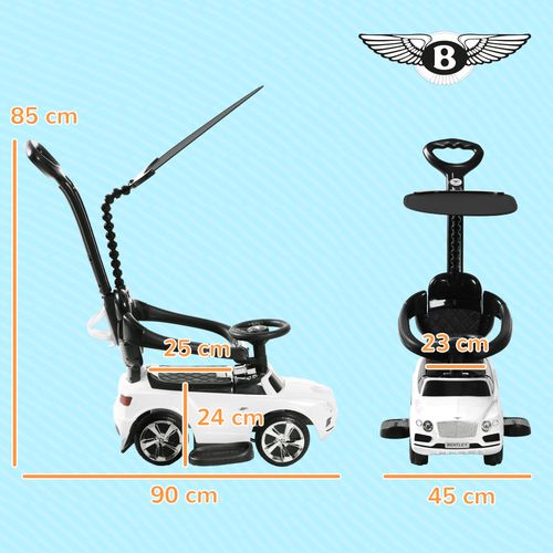 AIYAPLAY Bentley Bentayga Licensed Baby Push Car w/ Under Seat Storage - White