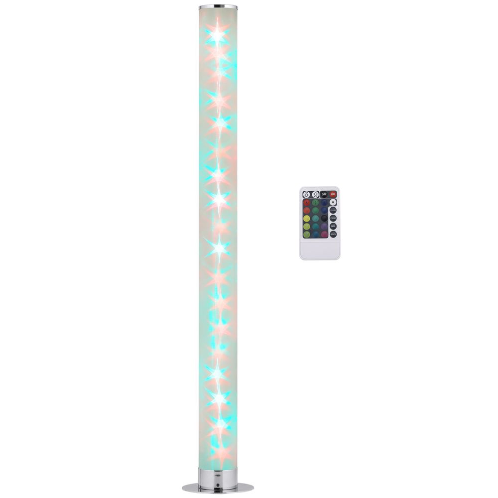 HOMCOM RGB Floor Lamp, Dimmable Corner Lamp with Remote Control & 16 Colours Effects, LED Modern Mood Lighting for Living Room Bedroom Gaming Room, Max Power 5W
