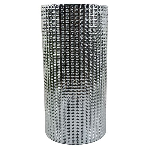 80cm Artificial Red Lily Arrangement Silver Glass Vase