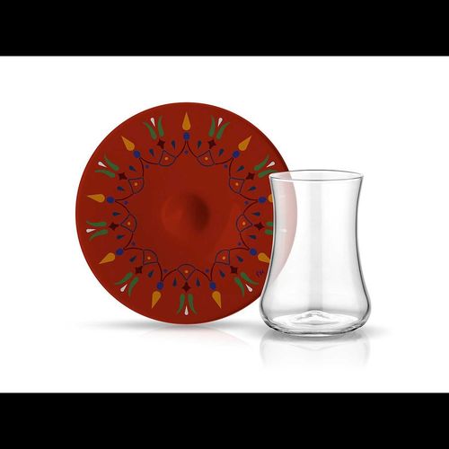 كوب وشاي الصحن ZDA روما من درويش - أحمر