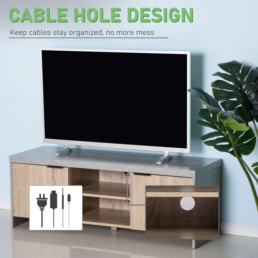 Modern Grey Wooden TV Stand - DVD CD Storage Unit - Organize and Display - Professional Quality - Easy Assembly
