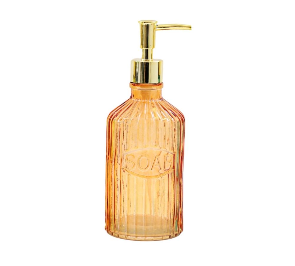 Premium Orange Glass Soap Dispenser