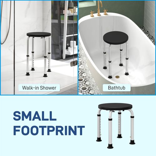 HOMCOM Bath Chair Height Adjustable Shower Seat for Elderly Disabled