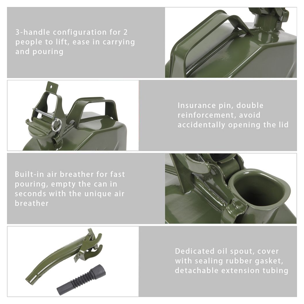 5L 0.6mm American Oil Barrel Army Green With Inverted Oil Pipe