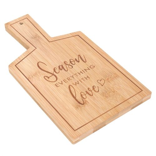 لوح تقديم من خشب البامبو بنقش "Season Everything with Love"