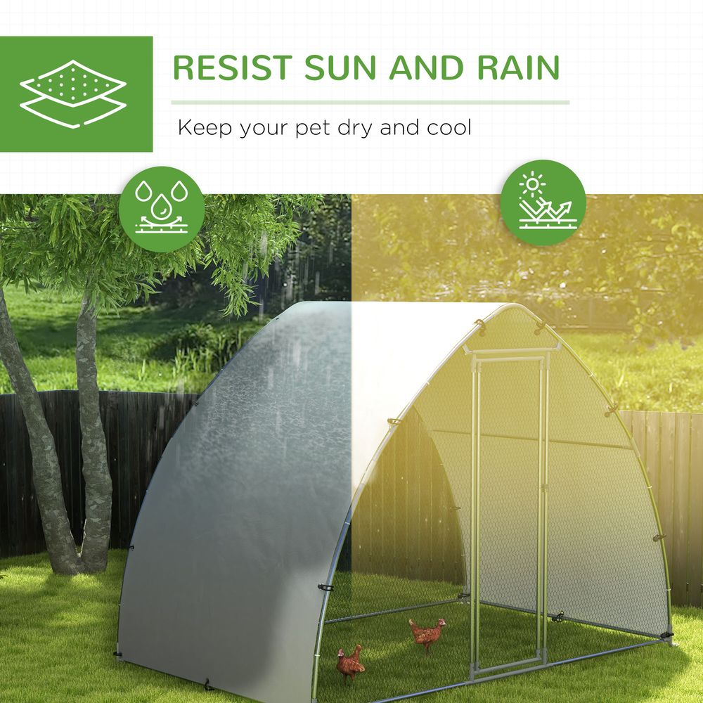 PawHut Walk-In Chicken Run w/ Cover, 4-6 Chickens, 3x1.9x2.2m